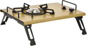 GCS-20 Foldable Camping Stove, Lightweight & Compact Design, Up to 15 Kg Load Capacity, Butane Gas, 4000W Heating Power, Sturdy Handles - Khaki