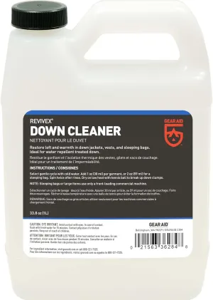 GEAR AID Revivex Down Cleaner for Washing and Restoring Loft in Puffer Jackets, Vests, Blankets, Feather-filled Pillows, Comforters and Sleeping Bags, 1 Liter (33.8 fl oz)