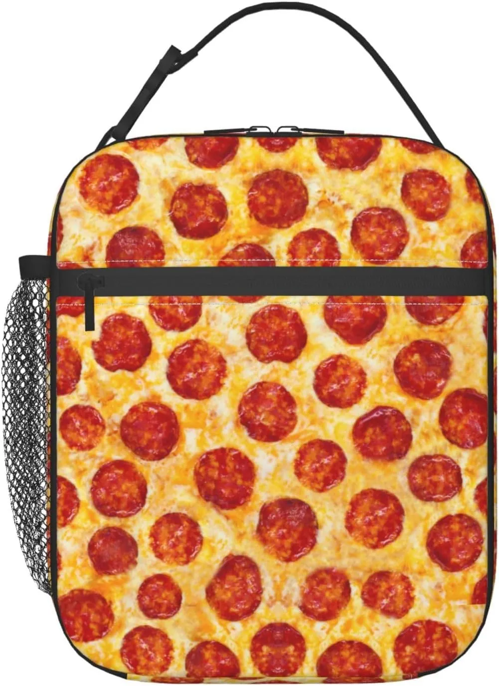 Gianlaima Cute Pizza Food Insulated Lunch Box For Women Man, Portable Lunch Bag Reusable Cooler Tote For Office Work Travel Picnic Camping Beach
