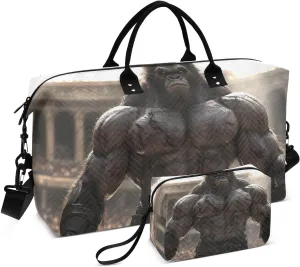 Gorilla Warrior Axe Duffle Bag for Travel, Gym Bag with Multiple Interior Pockets for Men Women Overnight Purse Included 20.5 x 1.9 x 13.8 In