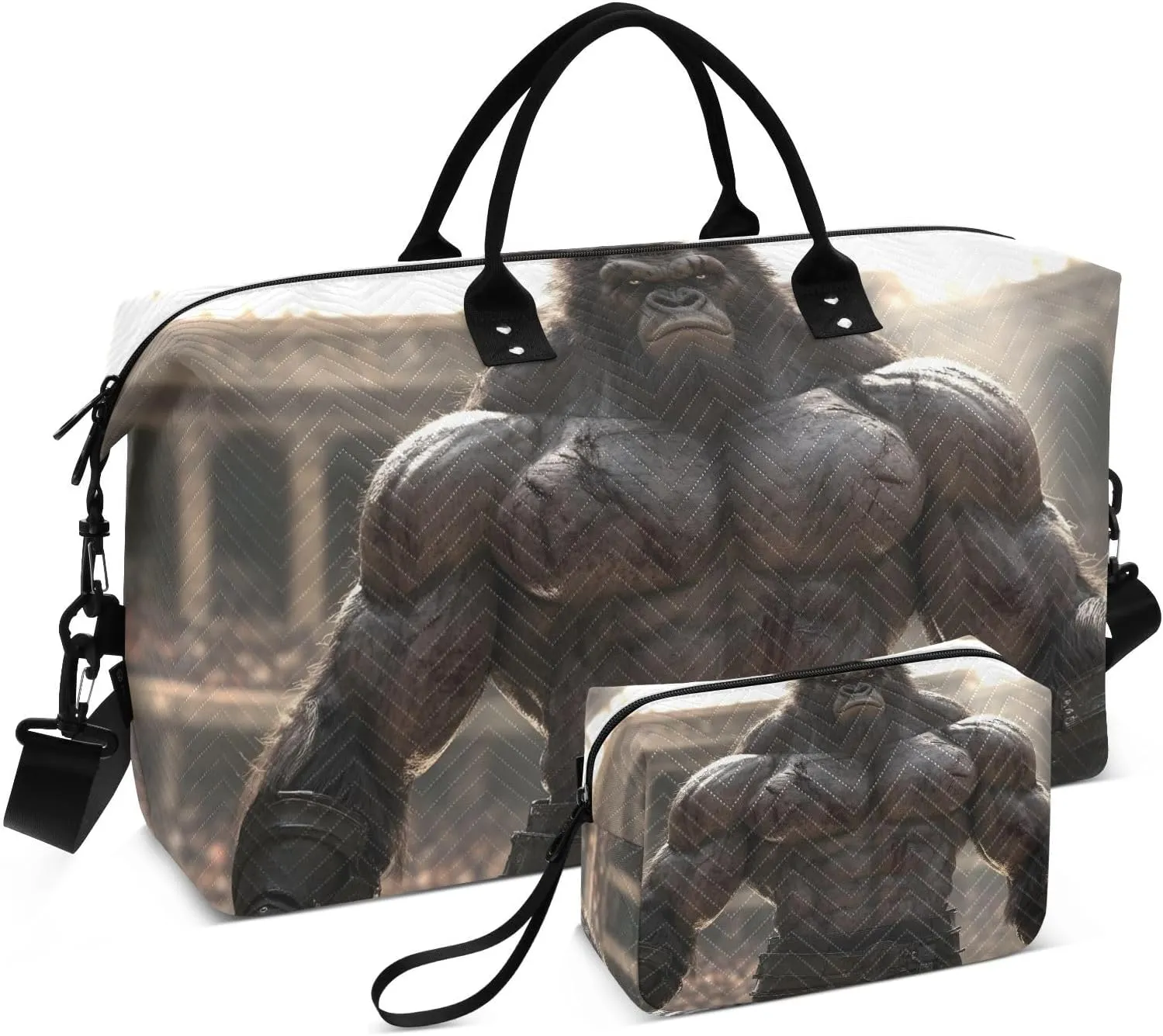 Gorilla Warrior Axe Duffle Bag for Travel, Gym Bag with Multiple Interior Pockets for Men Women Overnight Purse Included 20.5 x 1.9 x 13.8 In