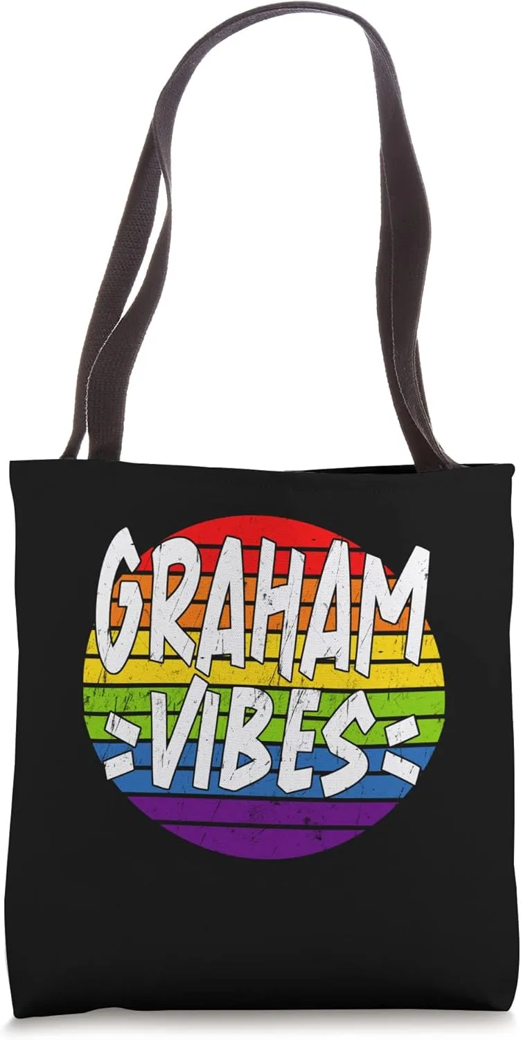 Graham Vibes Matching Squad Family Reunion Last Name Tote Bag
