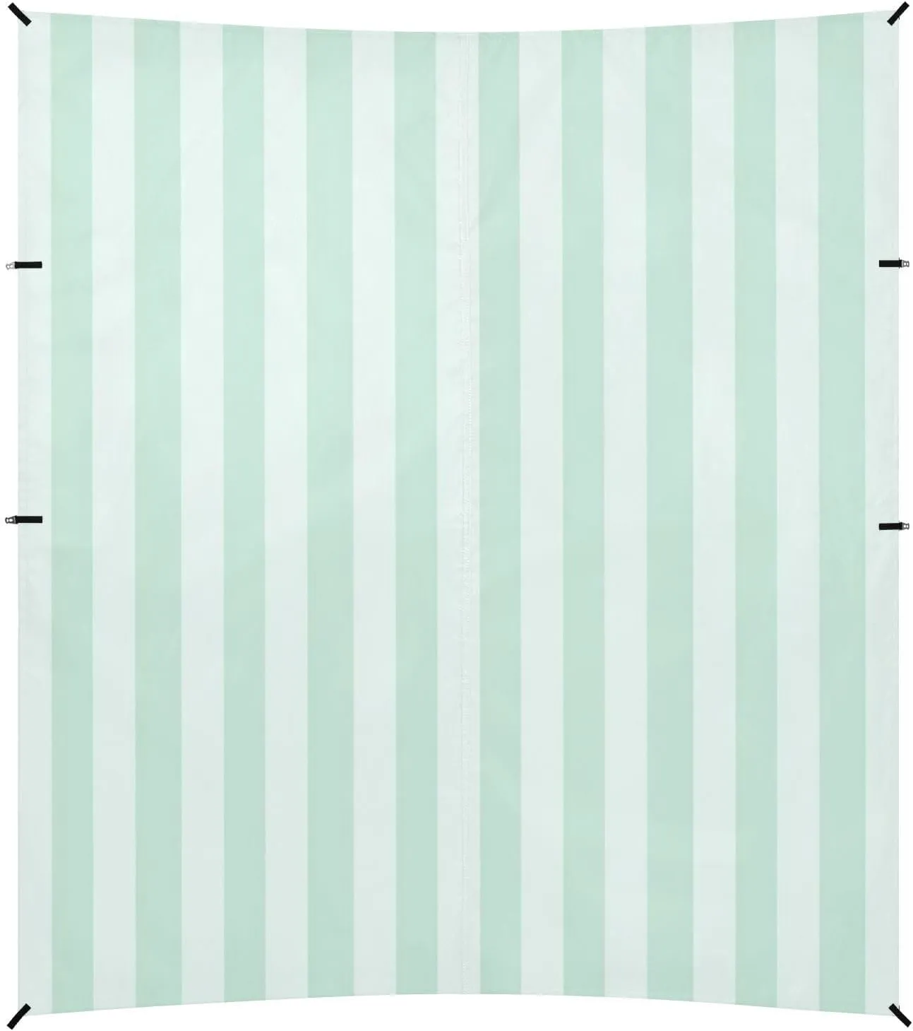 Green Vertical Stripes Foldable Beach Cabana UPF50 Lightweight Portable Sun Shelter with Sandbags, Sand Shovel, Poles for Backyard and Camping
