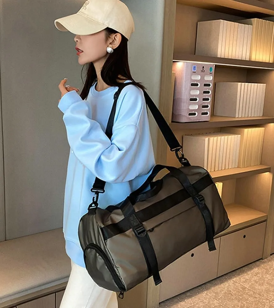 Gym Bag for Women Men with Shoe Compartment Waterproof Travel Duffel Weekender Carry on Beach Yoga Overnight Luggage