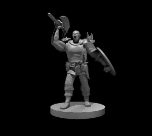 Half-Orc Male Barbarian Miniature