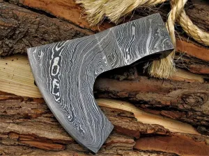 Hand Forged Damascus Steel Viking Bearded Hawk Tomahawk Axe Head Camping and Hiking Hatchet Axe Head
