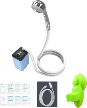 Handheld Rechargeable Camping Shower Portable Camp Shower Pumps Outdoor Shower Head for Camping Hiking Traveling