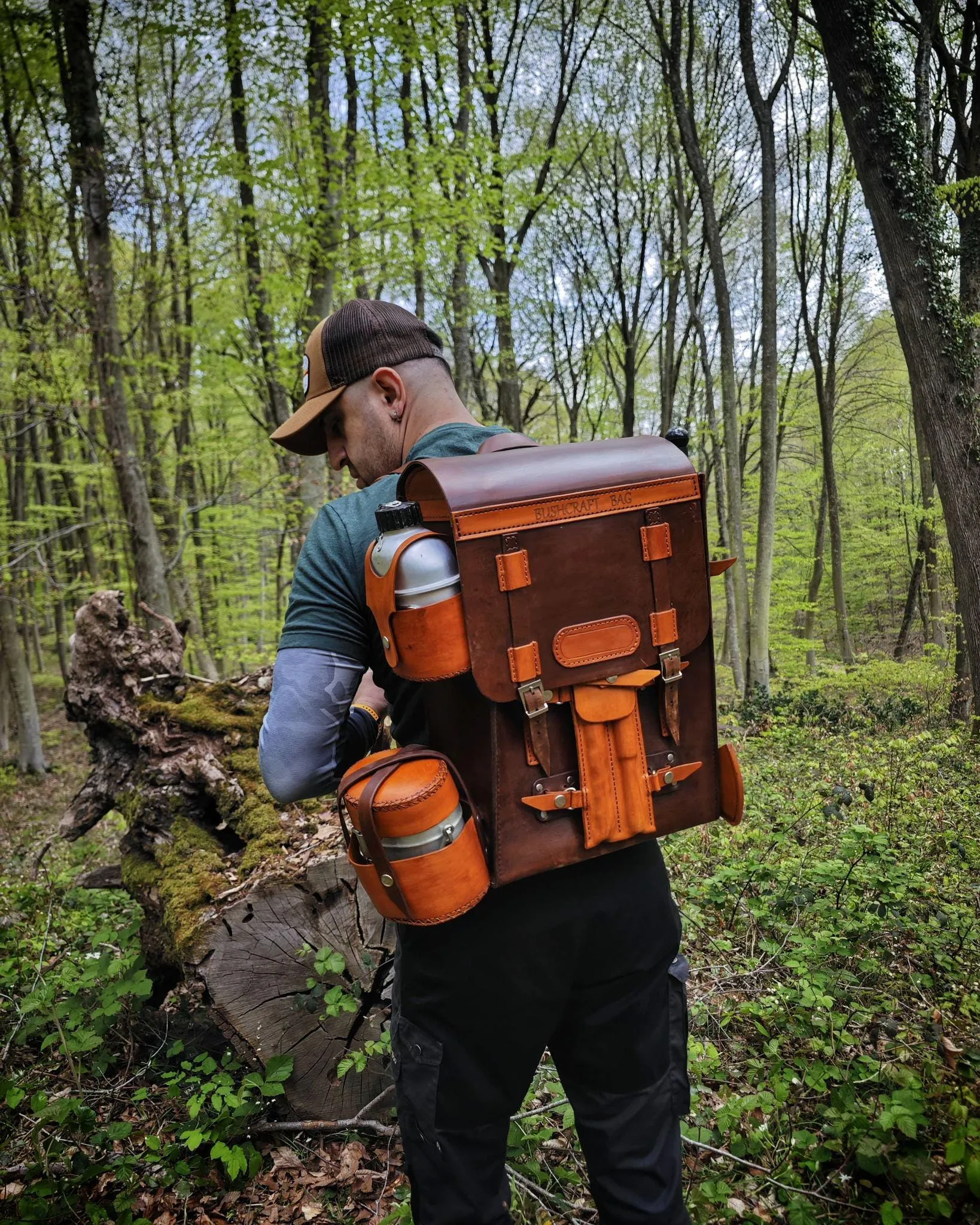 Handmade Auger Leather Backpack Pan, Saw Axe, Bushcraft On-time shipping Forged Folding with Swedish Bow Stove – Canteen, Wide array & Includes