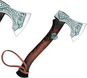 Handmade Carbon Steel Dragon Hatchet Axe, Beautiful Etched Carbon Steel Blade and Rose Wood Handle, Can be a Great Throwing Axe, Camping Axe, Collective Axe and Even a Great Gift Axe