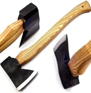 Handmade High Carbon Steel Wood Cutting Axe with Sheath - Hunting Axe - Camping Axe - Ash Wood Handle - Forged Head by Empire Industry