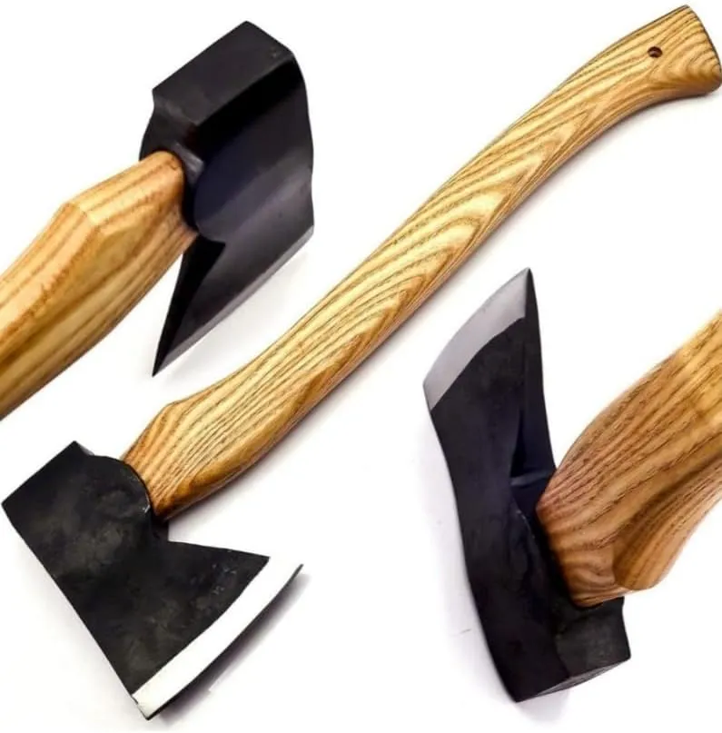 Handmade High Carbon Steel Wood Cutting Axe with Sheath - Hunting Axe - Camping Axe - Ash Wood Handle - Forged Head by Empire Industry