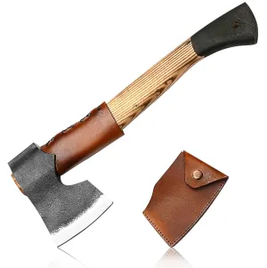 Handmade High Corban Steel Axe - Ash Wood Handle - 16.5 Inches Overall Length - 6 Inch Head, 4 Inch Edge, Best for Throwing, Outdoor Camping, Hiking, Woodworking