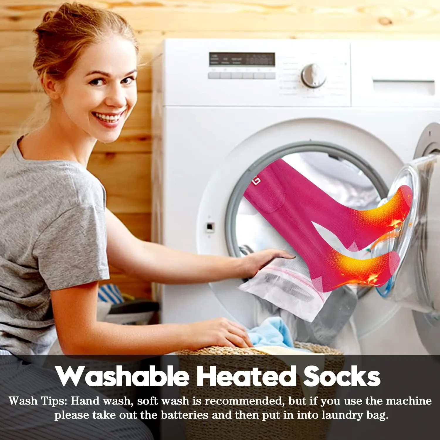 Heated Socks Women Electric Battery Socks Thermal Insulated Socks for Arthritis, Winter Thick Warm Cotton Sox Heating Foot Warmer, Unisex & USA 6-13 Size