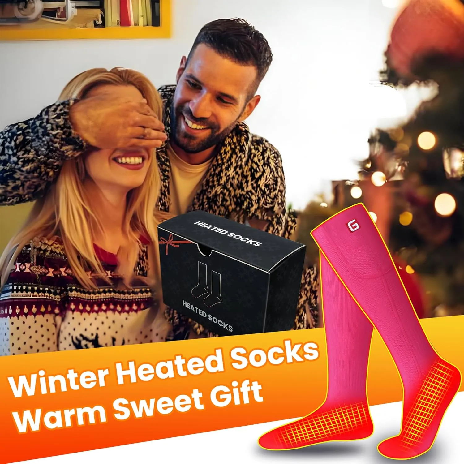 Heated Socks Women Electric Battery Socks Thermal Insulated Socks for Arthritis, Winter Thick Warm Cotton Sox Heating Foot Warmer, Unisex & USA 6-13 Size