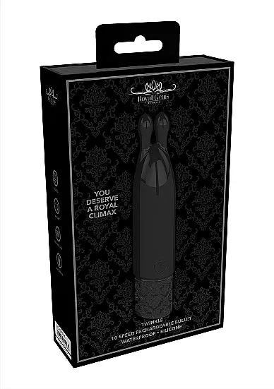 Hella Raw Royal Gems Twinkle Silicone Bullet Rechargeable Black