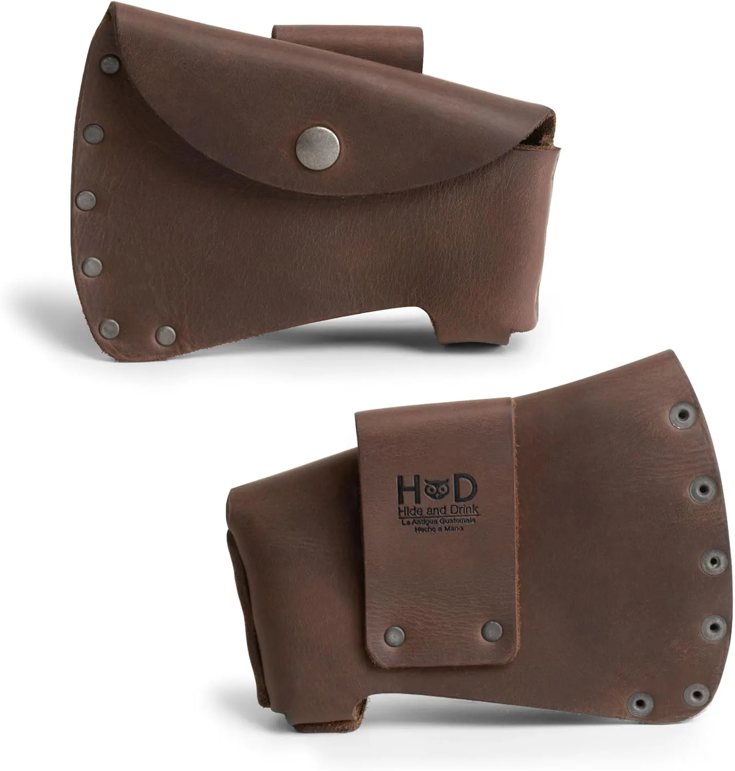 Hide & Drink, Hatchet Head Sheath Holster for 1.5 in. Belts, Axe Head Case, Blade Cover, Lumberjack Outdoors Work Essentials, Full Grain Leather, Handmade