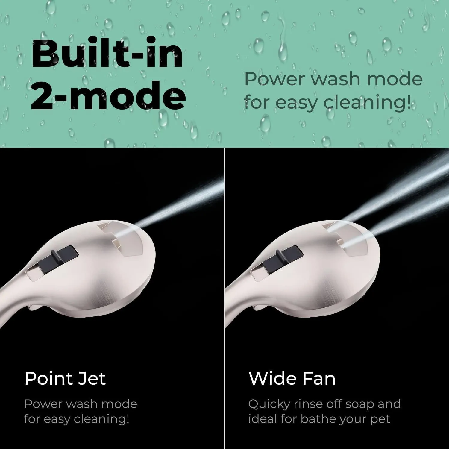 High Pressure Shower Head with Handheld 8 Spray Settings