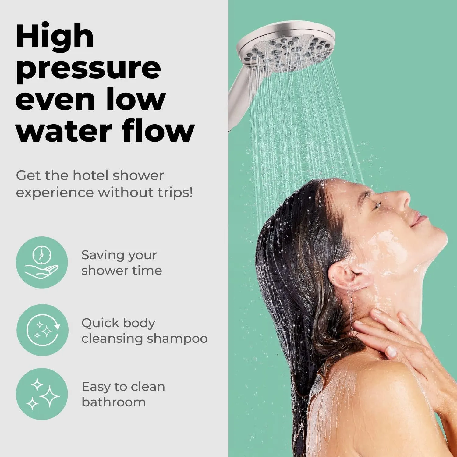 High Pressure Shower Head with Handheld 8 Spray Settings