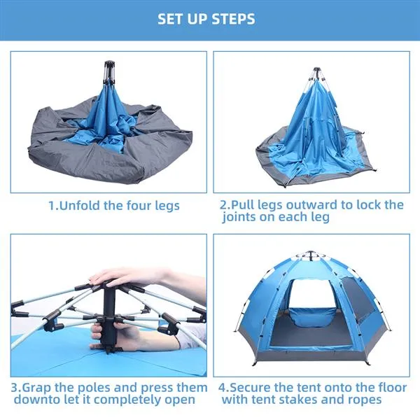 Hiking Tent for Up Camping Pop Waterproof Automatic Instant Family Bargain price Performance-optimized