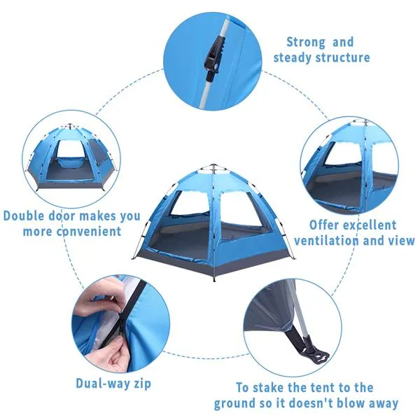 Hiking Tent for Up Camping Pop Waterproof Automatic Instant Family Bargain price Performance-optimized