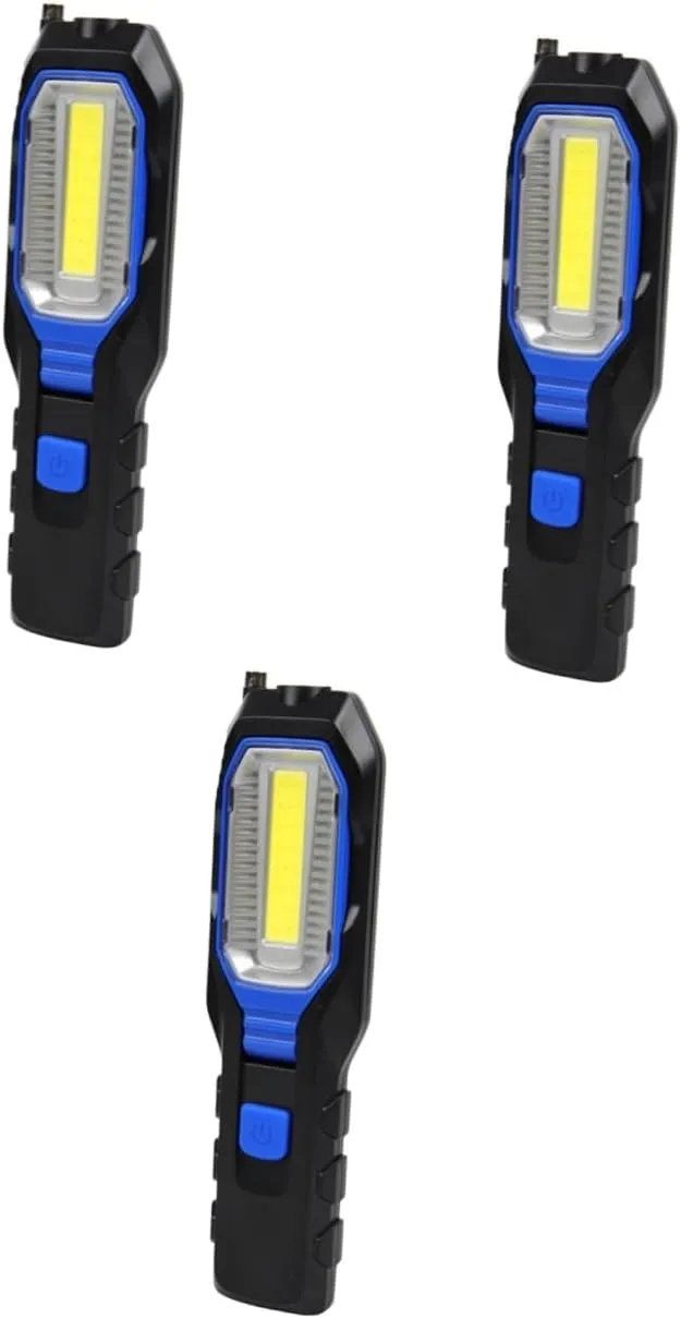 HOMSFOU Pcs Flashlight Led Rechargeable Battery Operated Work Light Magnetic Base Portable Inspection Torch for Emergency Cob Led Degree Adjustment Random No Battery