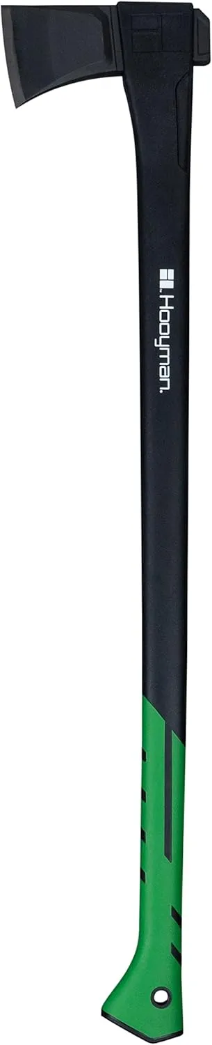 Hooyman Splitting and Chopping Axes, and Splitting Maul with Heavy Duty Construction, V Grind Blade, Ergonomic No-Slip H-Grip Handle, and Sheath for Gardening, Hunting, Camping, Firewood, and Outdoors