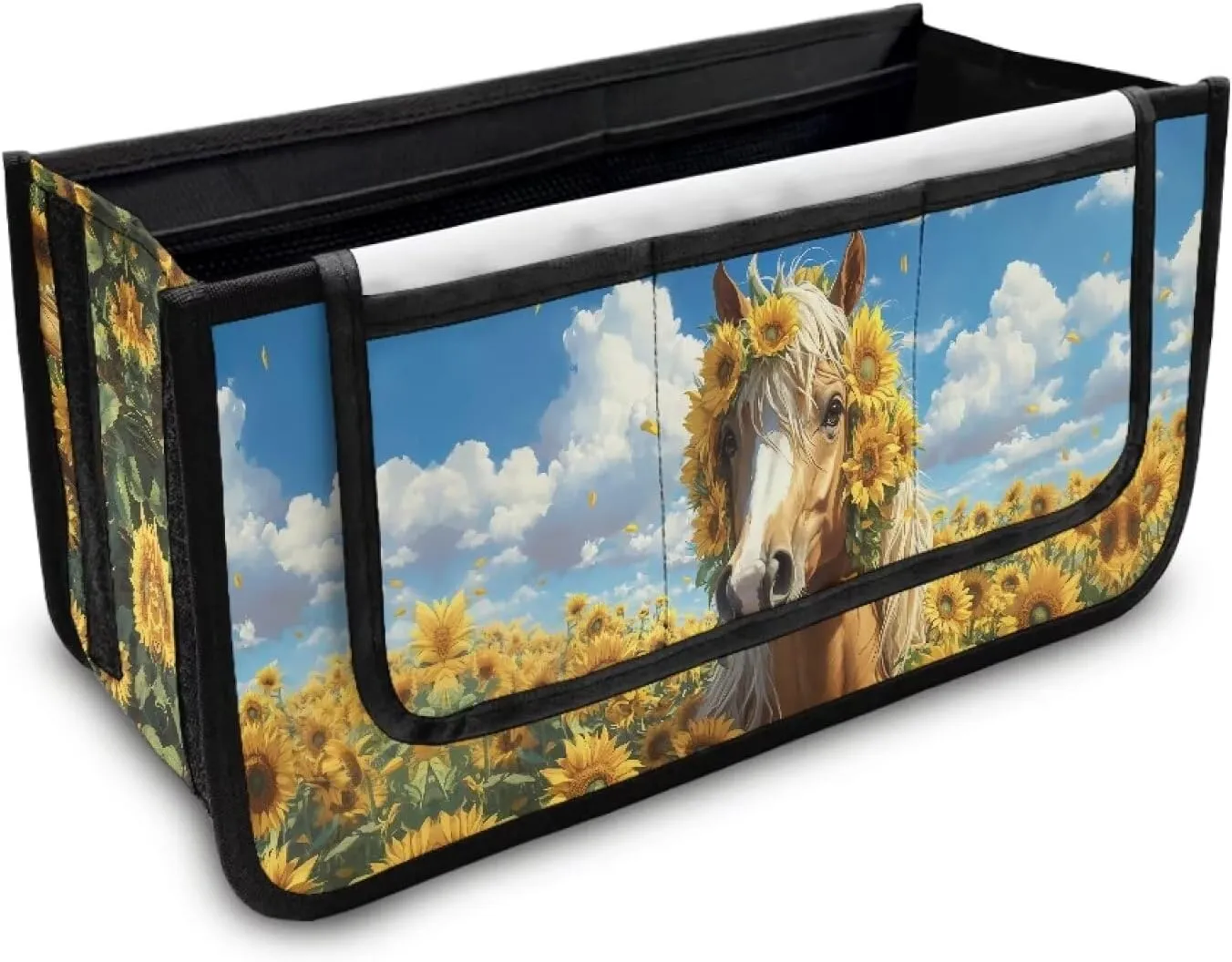 Horse Sunflower Walker Bag for Seniors Accessories Bag for Walker Wheelchair Rollator Large Capacity Walker Storage Bag for Family
