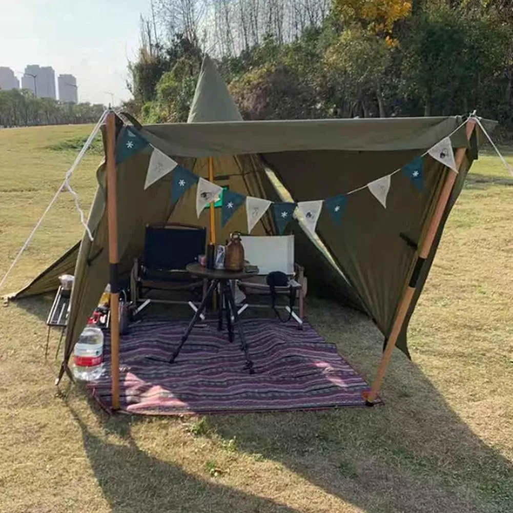 Hot Teepee Tents for Outdoor Backpacking Camping Hiking Pyramid Tent Waterproof Double Layers Camping Indian Tent
