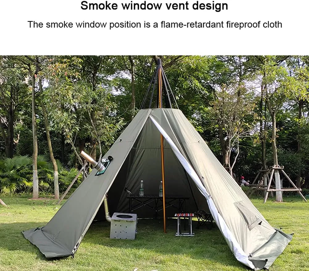 Hot Teepee Tents for Outdoor Backpacking Camping Hiking Pyramid Tent Waterproof Double Layers Camping Indian Tent
