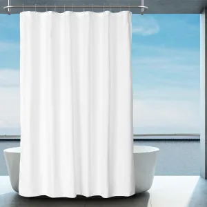 Hotel Quality White Fabric Shower Liners - Water Repellent, Washable, Magnets - 2-Pack