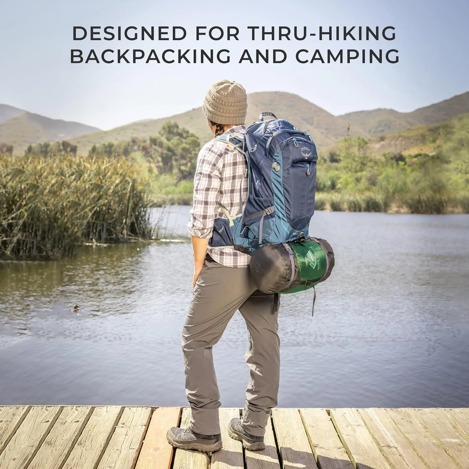 Hyke & Byke Katahdin 15 F Hiking & Backpacking Sleeping Bag - 4 Season, 625FP Ultralight Sleeping Bag - Water Resistant - Charcoal Gray - Long