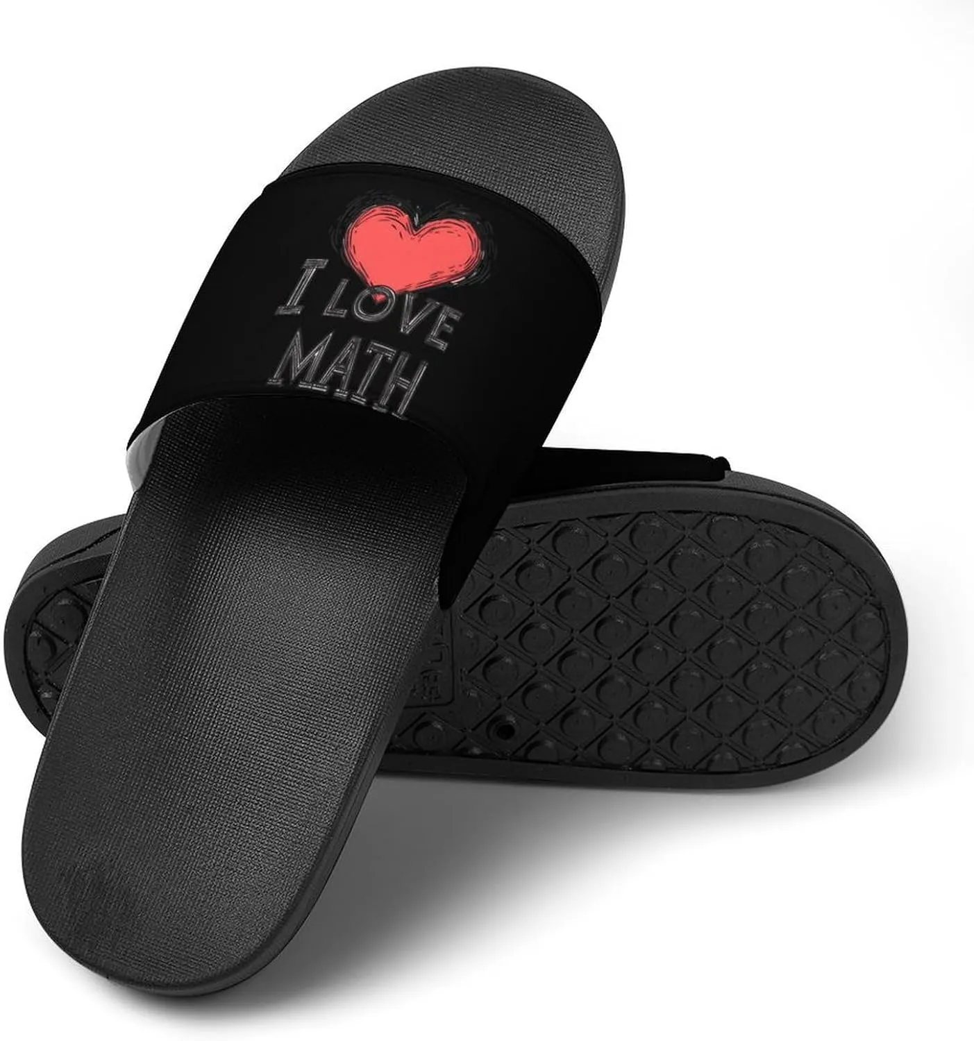 I Love Math Shower Shoes Slippers PVC Non-Slip Home for Bathroom Beach Indoor Outdoor