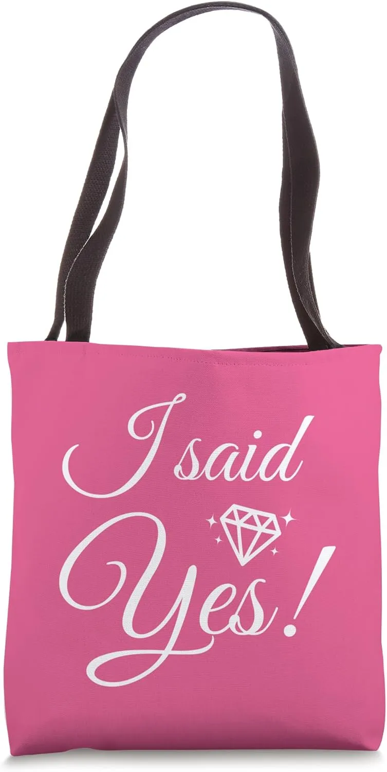 I Said Yes Romantic Playful Cute Bachelorette Party Tote Bag