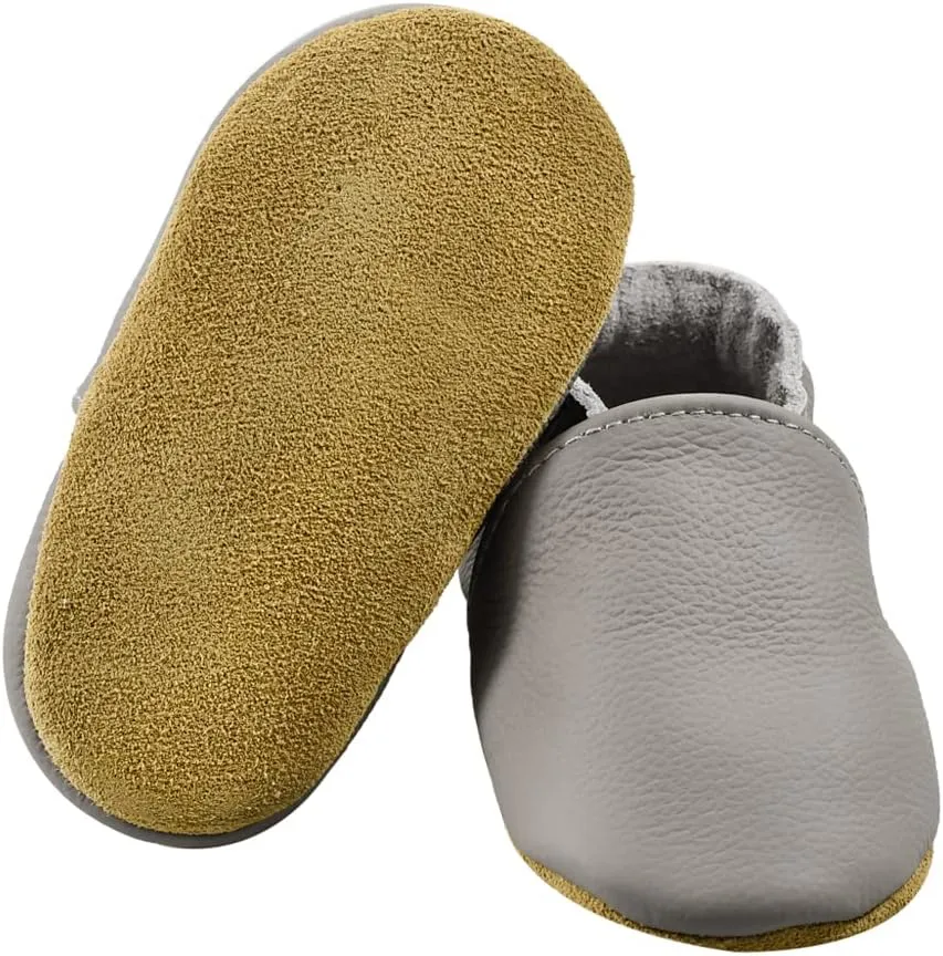 iEvolve Baby Leather Shoes Baby Slippers Soft First Walker Shoes Crib Shoes Moccasins for Toddlers