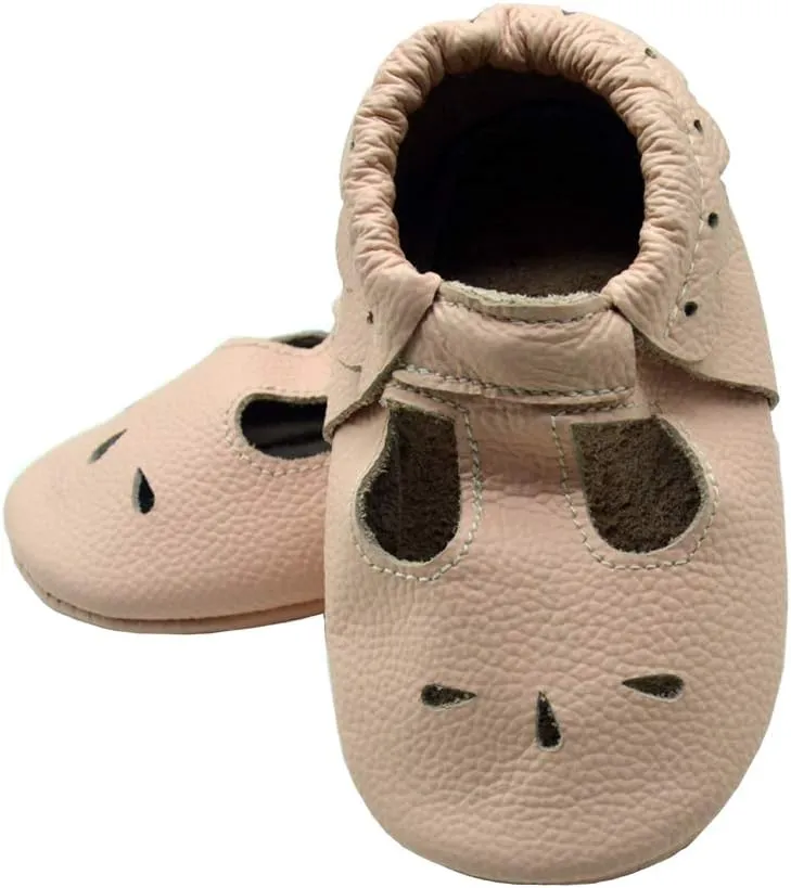 iEvolve Baby Leather Shoes Soft First Walker Shoes Crib Shoes Moccasins for Toddlers