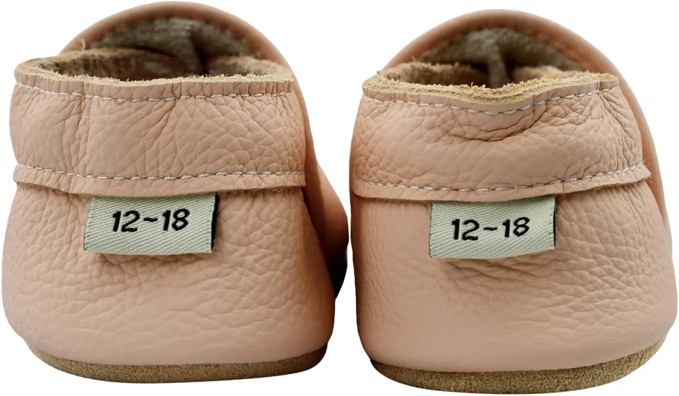 iEvolve Baby Leather Shoes Soft First Walker Shoes Crib Shoes Moccasins for Toddlers