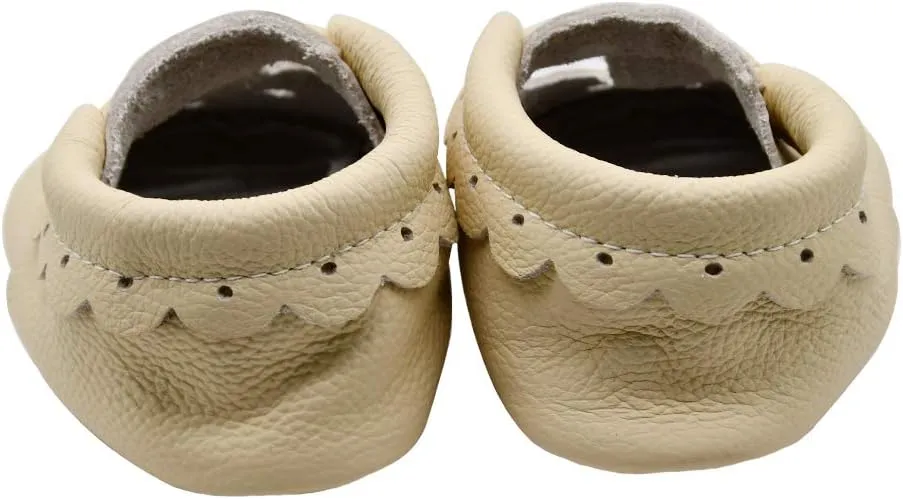 iEvolve Baby Leather Shoes Soft First Walker Shoes Crib Shoes Moccasins for Toddlers