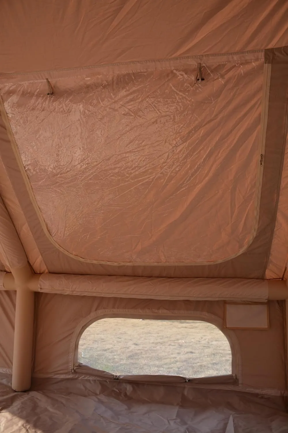 Inflatable Tent for Camping, 7-8 Person Blow Up Tent for Camping with Stove Jack, Hand Pump, Mesh Windows, Waterproof Cloth, Easy Setup, 4-Season Use