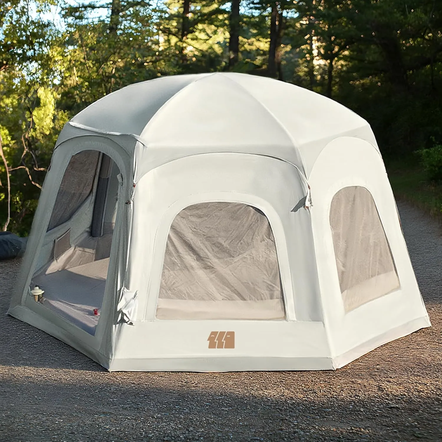 Inflatable Tents for Camping with Canopy, Blow Up Tents for Camping Easy Set Up, Air Tent with Hand Pump, Waterproof Oxford Inflatable Tent with Canopy