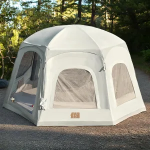 Inflatable Tents for Camping with Canopy, Blow Up Tents for Camping Easy Set Up, Air Tent with Hand Pump, Waterproof Oxford Inflatable Tent with Canopy