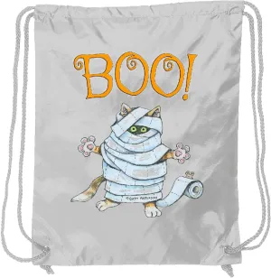 inktastic Boo with Mummy Cat Drawstring Bag White - Gary Patterson 371e8