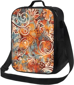 Insulated Lunch Bag for Women Men Bohemian Atlantic Multicolor Lunch Box for Adult Reusable Lunch Tote Bag for Work Picnic Travel
