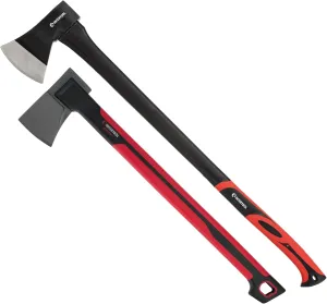 INTERTOOL Axe Combo for Chopping Wood, Felling, Camping, kindling - 3 lbs Ax with 24-inch Handle - Felling Axe with 36-inch Handle, Shock Absorbing, Anti-Slip HT08-0264-0293
