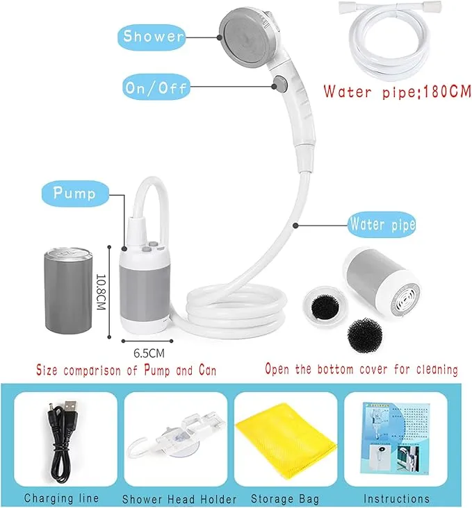 Iron Hammer Portable Shower Camp Shower Rechargeable Shower Camping Shower pet Shower