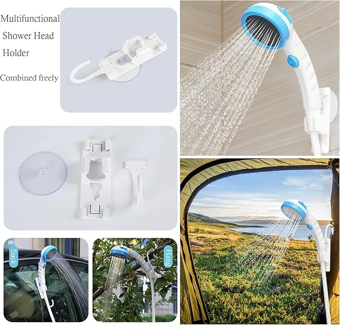 Iron Hammer Portable Shower Electric Shower Camping Shower Built-in 5000mAh Large Capacity Rechargeable Battery-Powered Shower for Indoor or Outdoor Showering Car Washing Pet Bathing