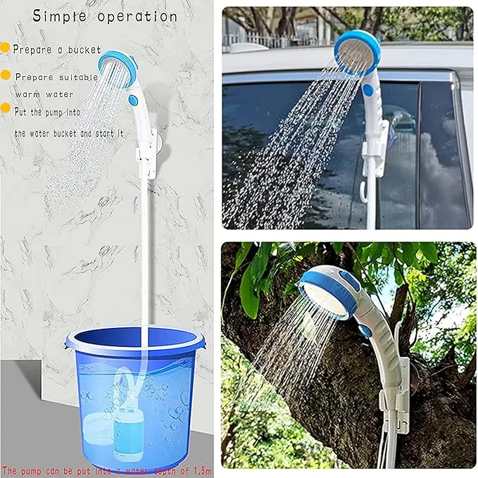 Iron Hammer Portable Shower Electric Shower Camping Shower Built-in 5000mAh Large Capacity Rechargeable Battery-Powered Shower for Indoor or Outdoor Showering Car Washing Pet Bathing