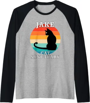 Jake Cat Sanctuary Group Family Reunion Name Raglan Baseball Tee
