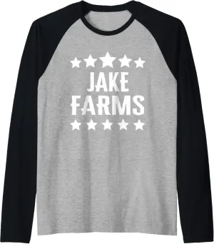 Jake Farms Family Reunion Squad First Last Name Raglan Baseball Tee