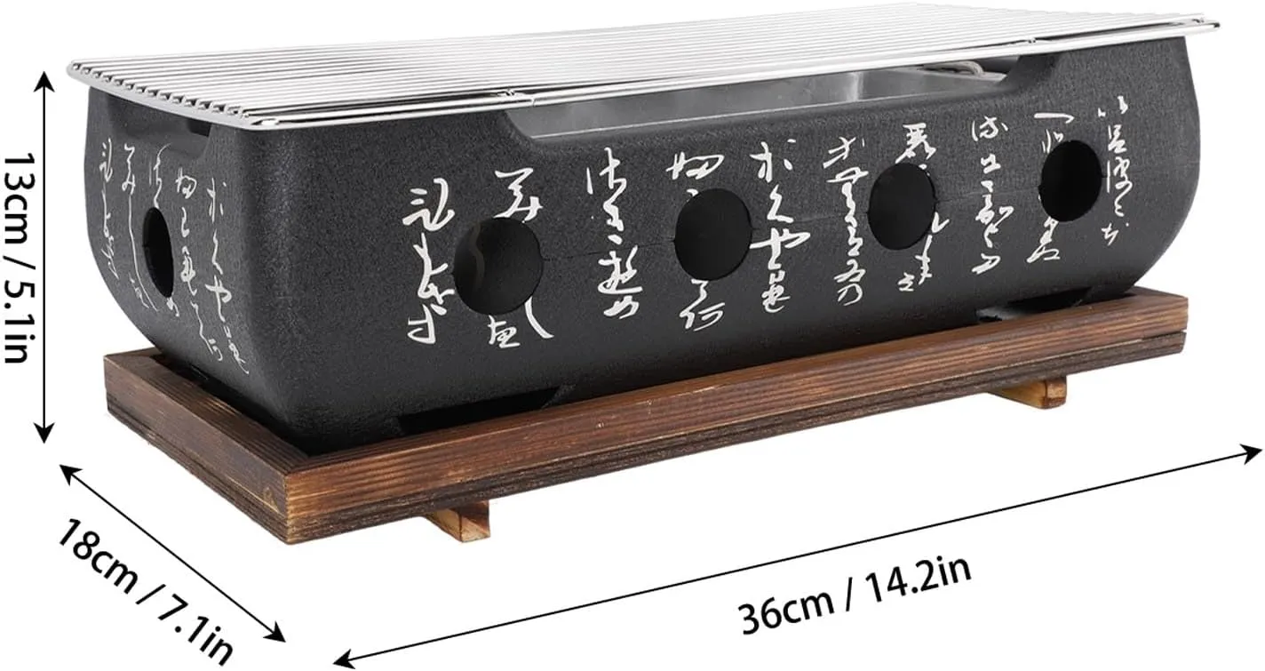 Japanese Style BBQ Grill Stove Quick Heating Versatile Performance Even Cooking with Enjoyable Dining Experience Compact & Portable for Camping Picnicking or Hosting a Backyard (XL)
