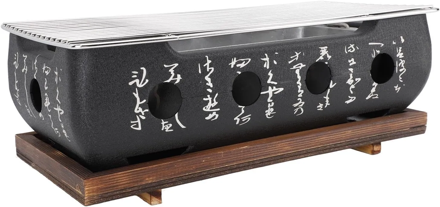 Japanese Style BBQ Grill Stove Quick Heating Versatile Performance Even Cooking with Enjoyable Dining Experience Compact & Portable for Camping Picnicking or Hosting a Backyard (XL)